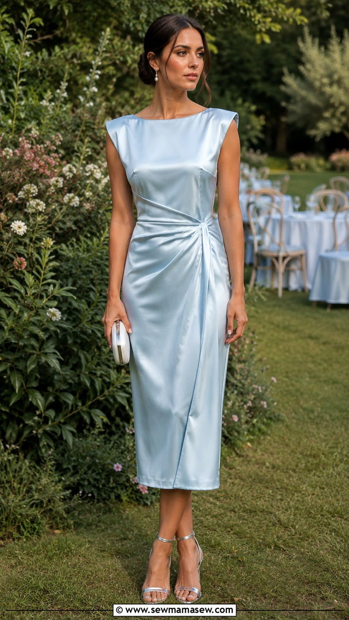 Icy Blue Padded Shoulder Dress Outfit - 25 80s outfit ideas 2026