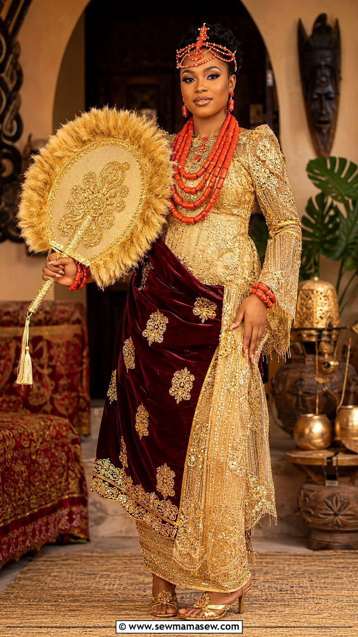 Igbo Inspired Coral Bead And Blouse Outfit - 20 Wedding guest outfit ideas African wedding