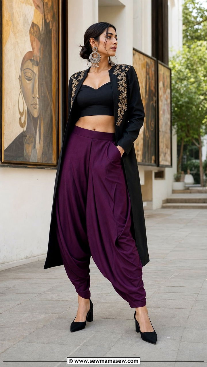 Indo western dhoti pants with crop top - 25 Delhi outfit ideas