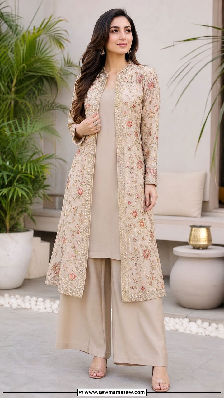 Indowestern jacket set with palazzo pants - 25 Iftar party outfit ideas