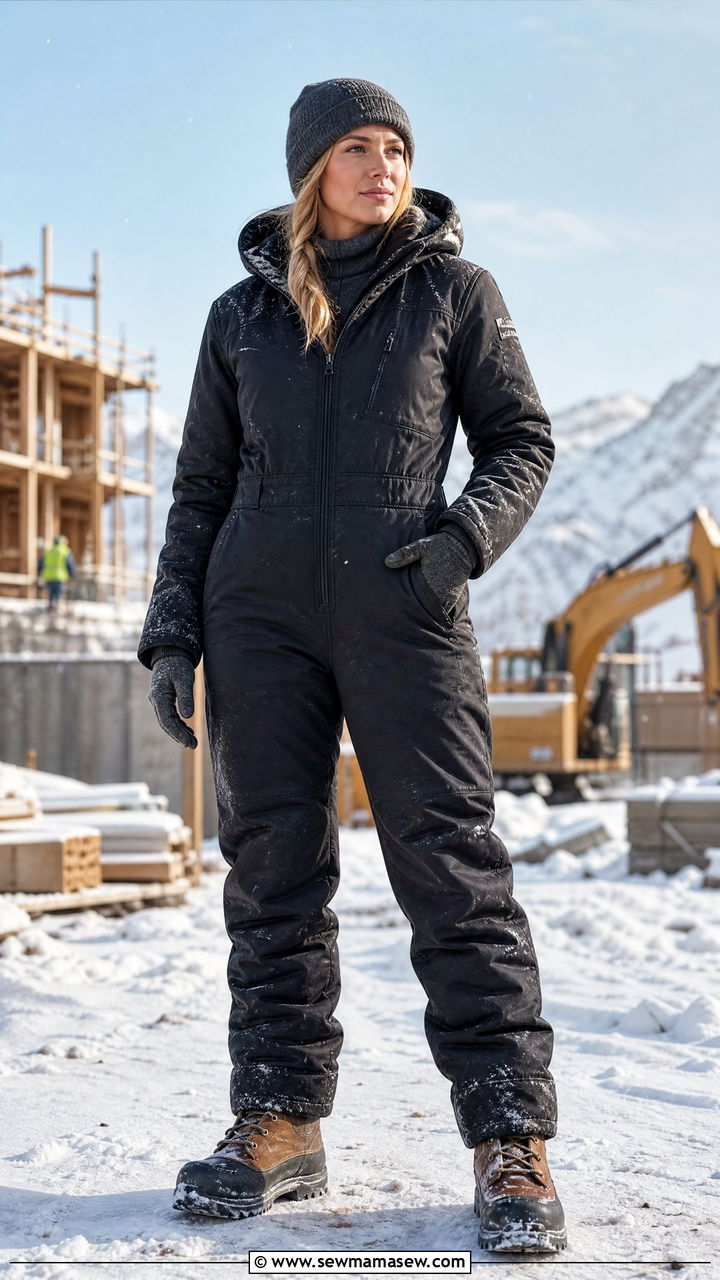 Insulated Coverall with Thermal Base Layer - 30 Construction site outfit ideas for women