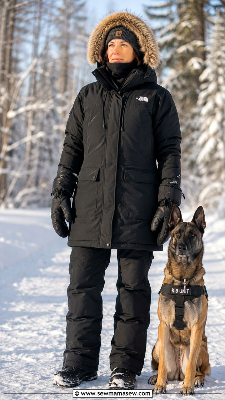 Insulated parka and snow pants extreme cold dog trainer outfit - 30 Dog trainer outfit ideas