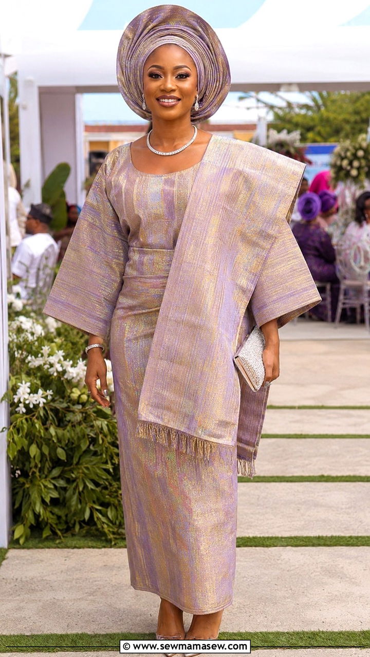 Iro And Buba In Aso Oke With Ipele - 25 Wedding guest outfit ideas Nigerian wedding