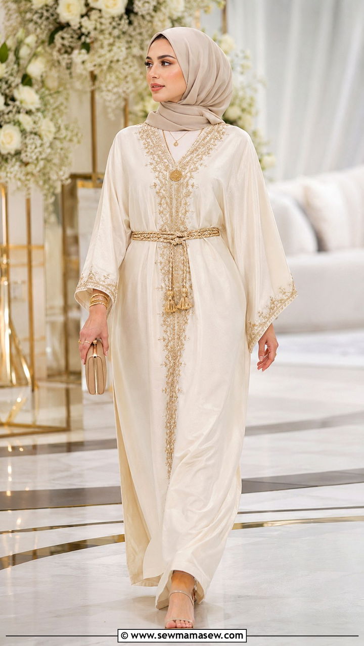 Ivory Kaftan for Nikkah Wedding Guest - 25 Wedding guest outfit ideas Nikkah ceremony
