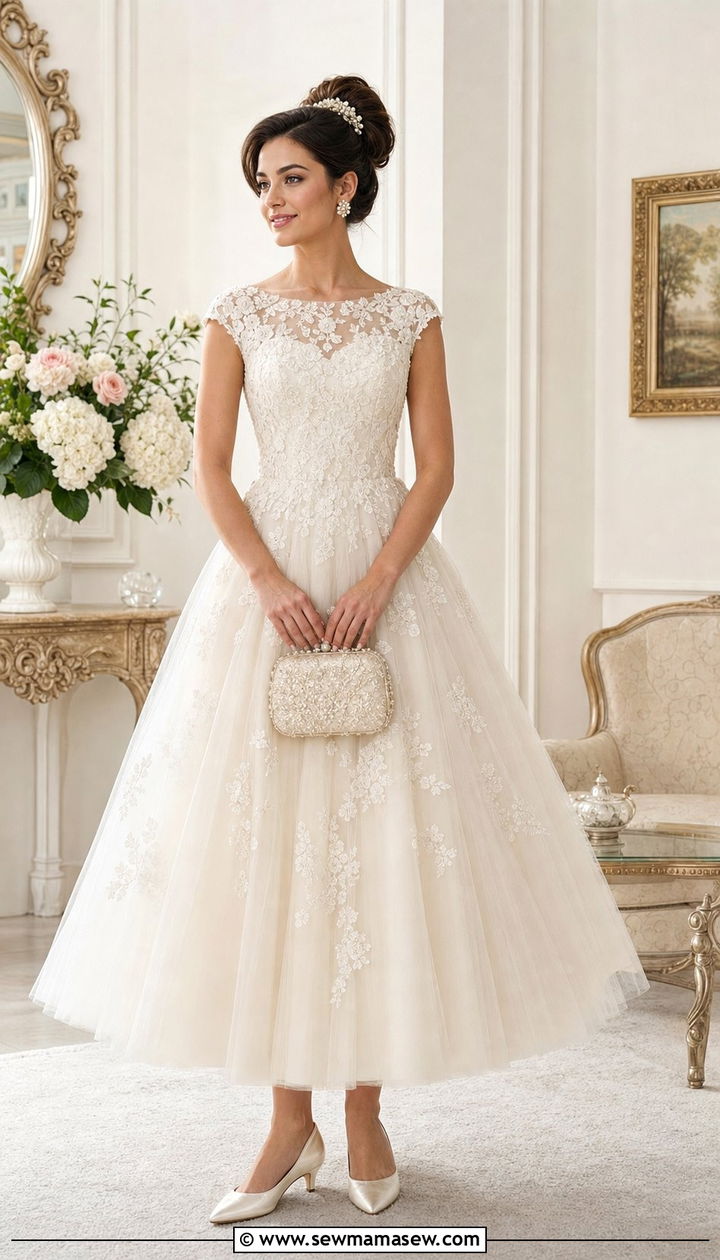 Ivory Lace Applique Ball Gown with Vintage Inspired Accessories - 25 Debutante ball outfit ideas