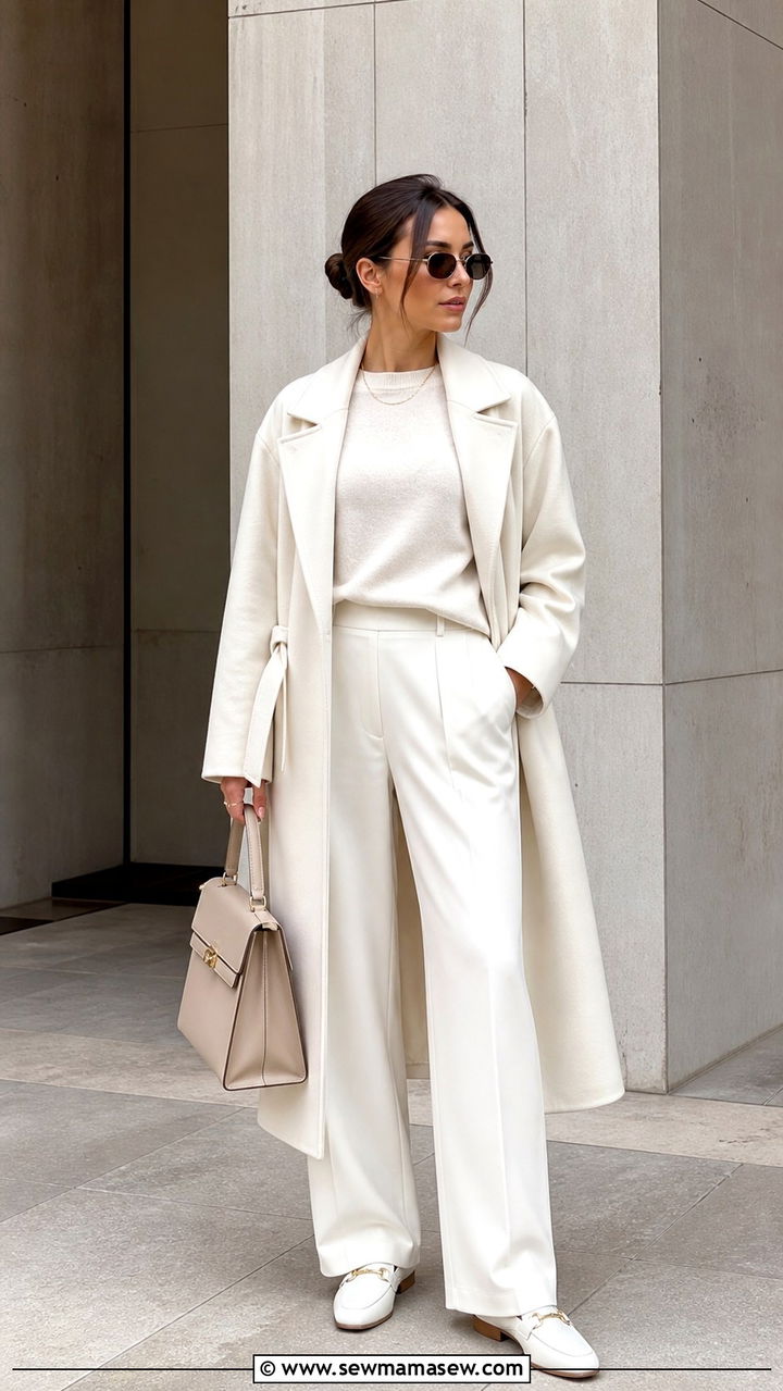 Ivory Monochrome Layering Outfit - 20 elegant outfits to copy