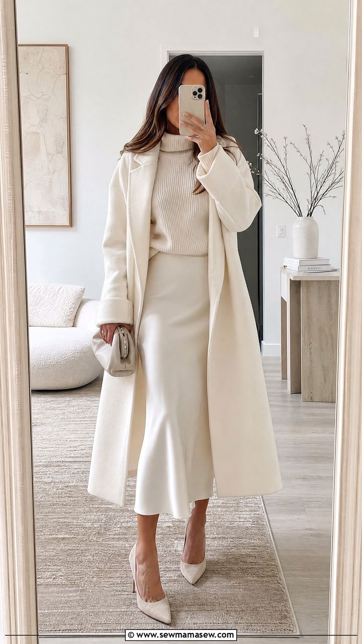 Ivory Monochrome Outfit - 25 Head to toe color outfit ideas