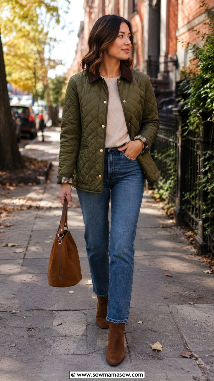 J Crew Petite Barn Jacket and Straight Leg Jeans - 25 Petite outfit ideas from J Crew