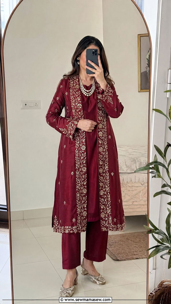 Jacket Set With Straight Pants - 35 Diwali outfit ideas