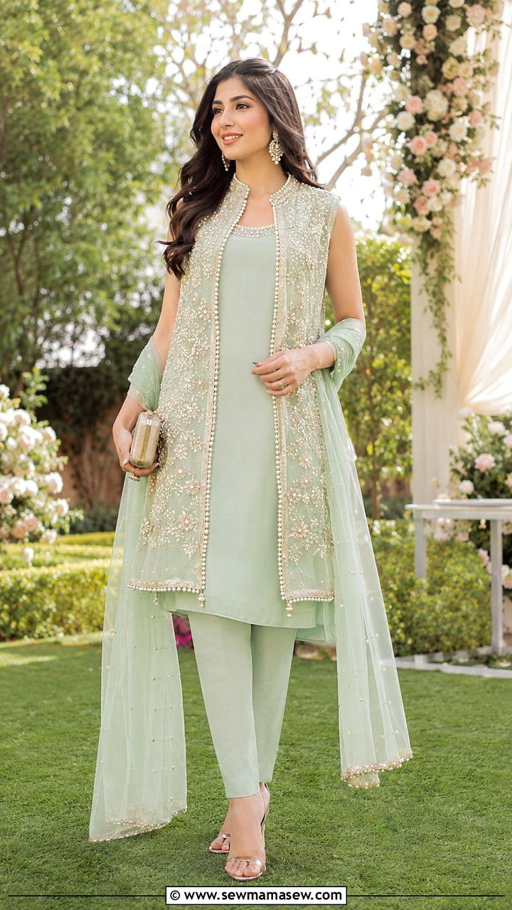 Jacket Style Kurta Set for Dholki - 20 Wedding guest outfit ideas Dholki