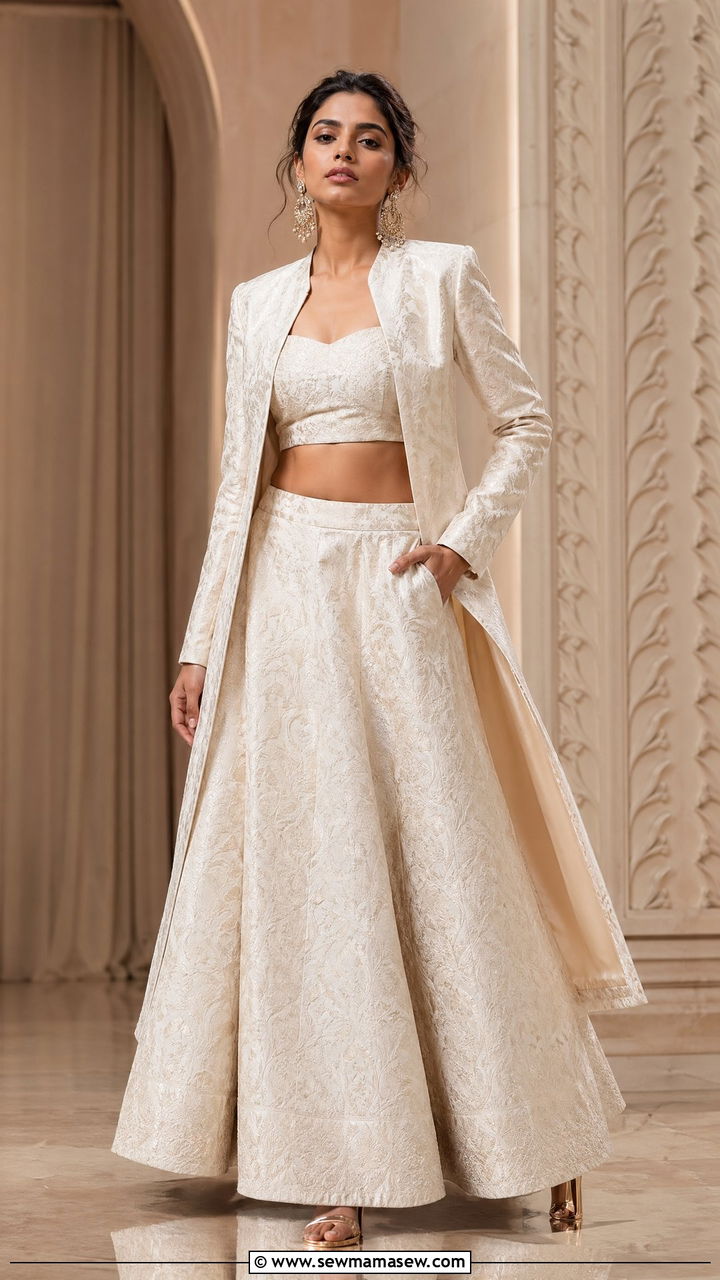 Jacket Style Lehenga For Diwali Party - 35 Diwali outfit ideas for women