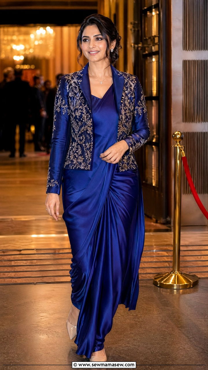 Jacket Style Saree - 35 Diwali outfit ideas