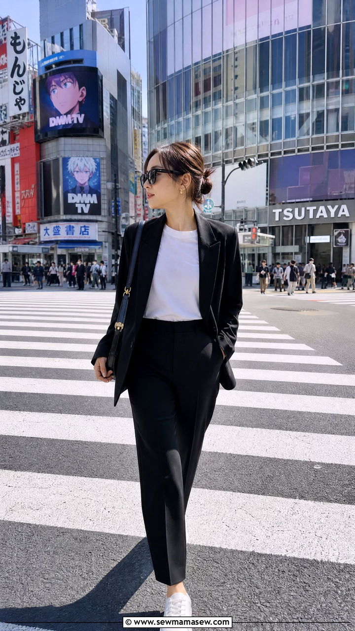 Japan City Blazer Outfit for Sightseeing - 25 Japan packing list outfits