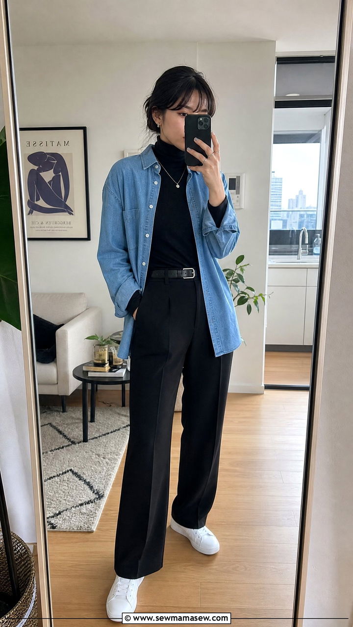 Japan Layered Turtleneck Outfit for Fall - 25 Japan packing list outfits