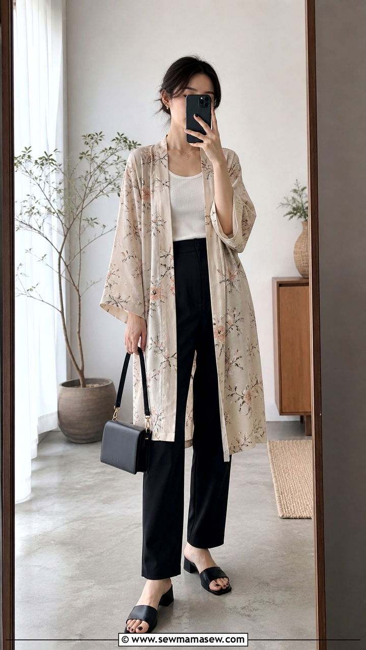 Japanese Minimalist Kimono Outfit - 40 Japanese outfit ideas