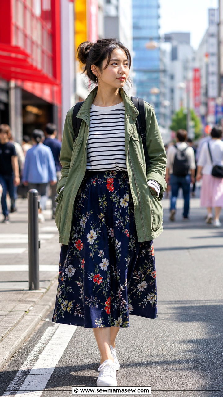 Japanese Print Mixing Outfit - 40 Japanese outfit ideas