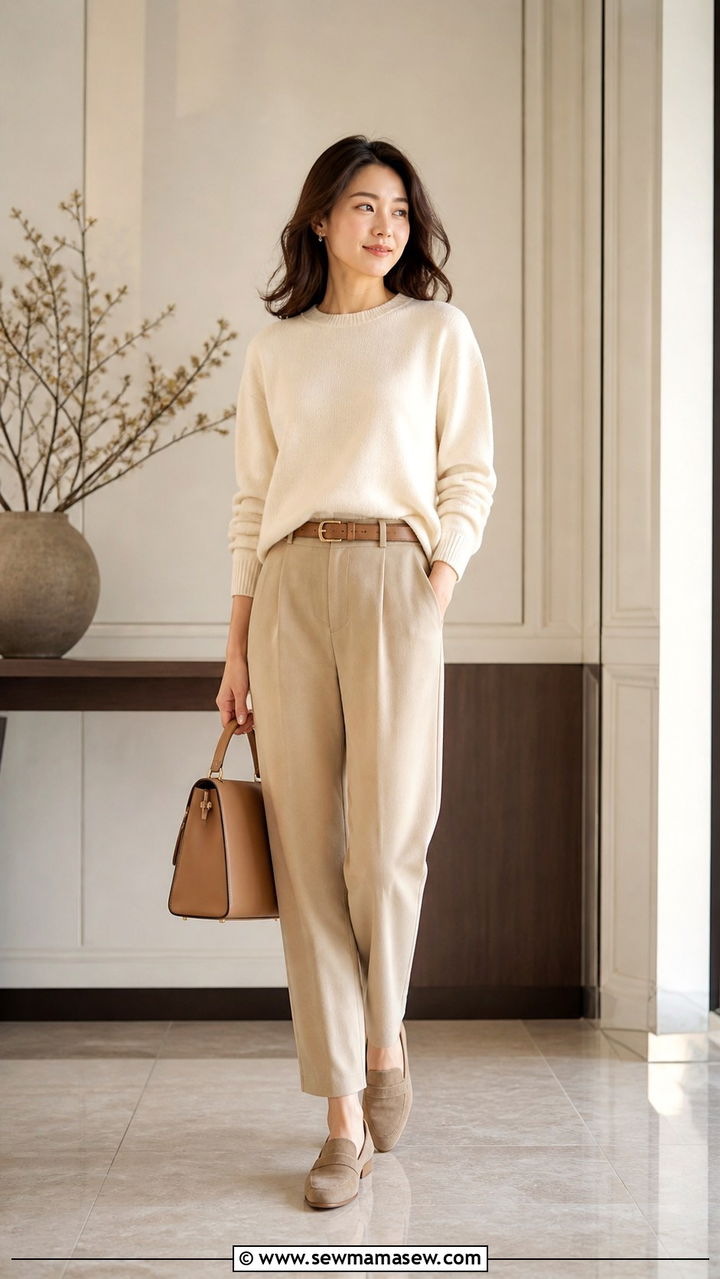 Japanese Tonal Beige Outfit - 40 Japanese outfit ideas