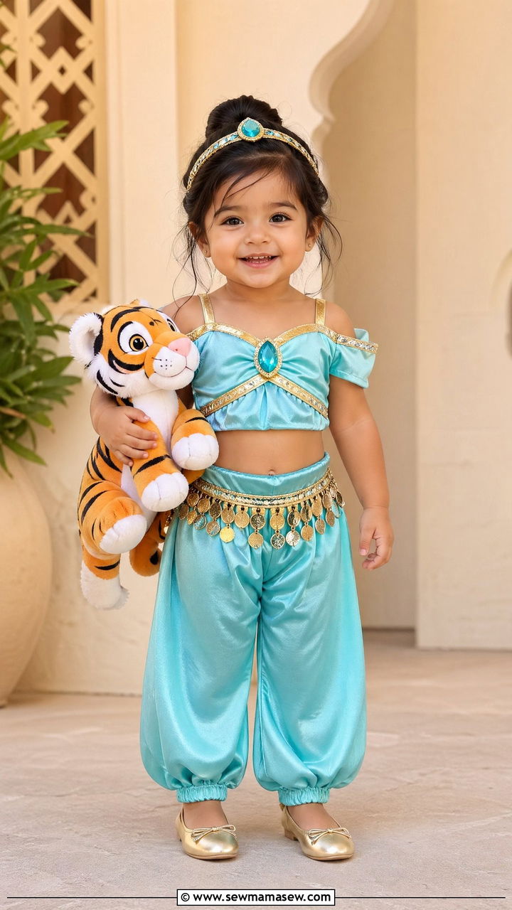 Jasmine Turquoise Outfit With Harem Pants - 35 Disney outfit ideas for toddlers