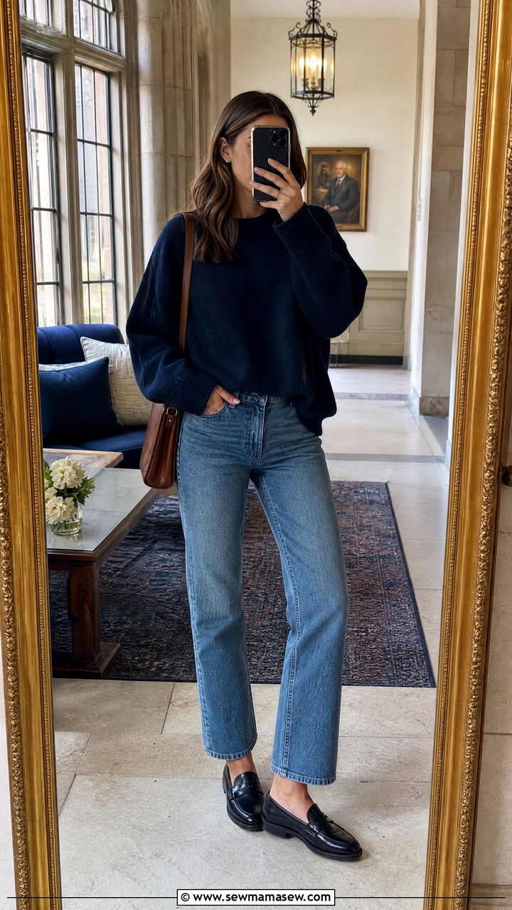 Jeans With An Oversized Sweater And Loafers - 35 how to style jeans