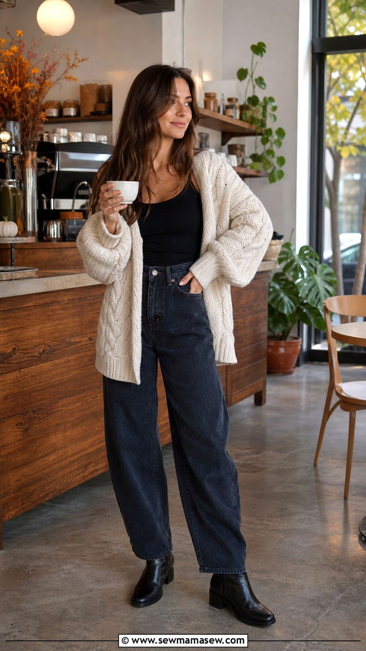 Jeans With Oversized Cardigan And Fitted Tank - 30 how to style jeans outfits