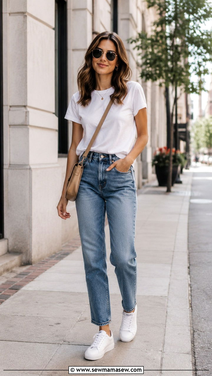 Jeans and white sneakers outfit - 20 casual casual outfits