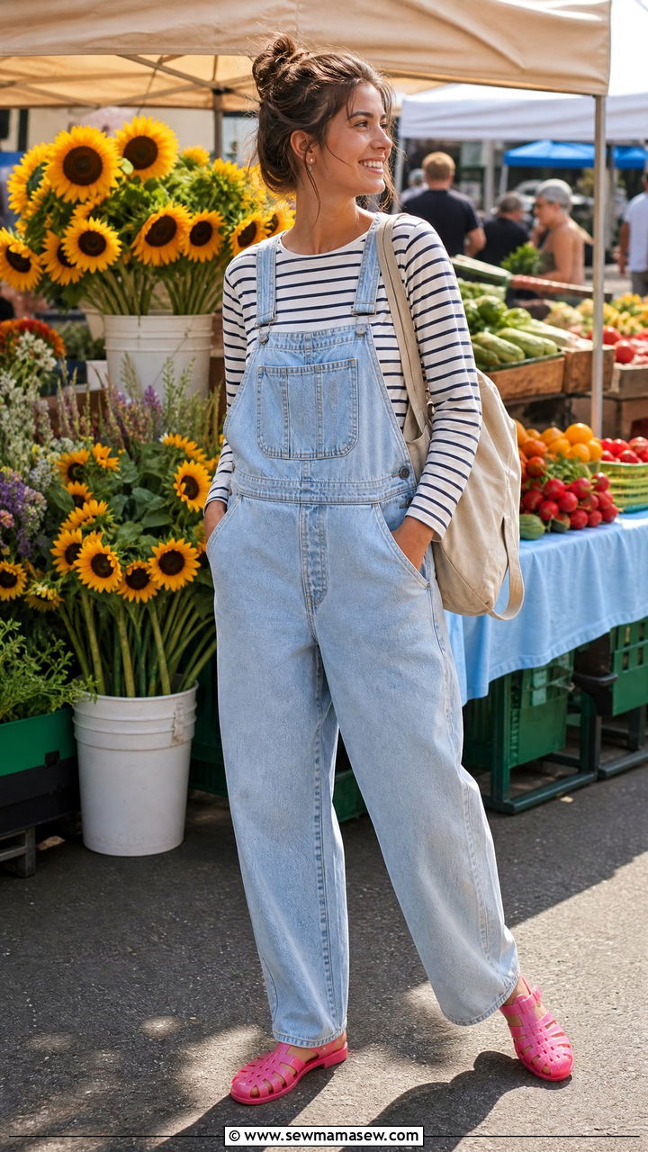 Jelly sandals with overalls - 25 Jelly sandals outfit ideas