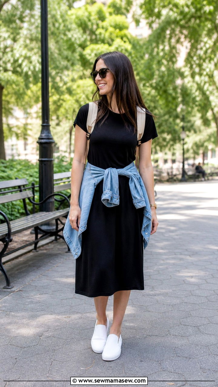 Jersey Wrap Dress With Flat Ankle Boots - 40 casual dress outfits