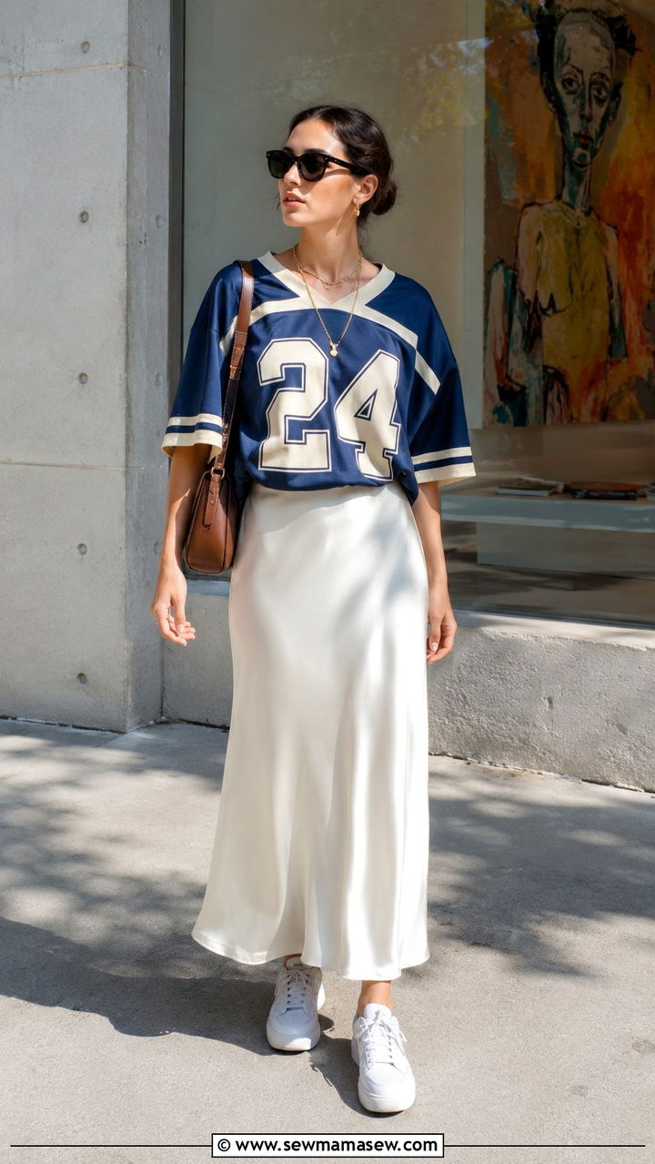 Jersey and Midi Skirt Mid June Outfit - 25 Mid June outfit ideas