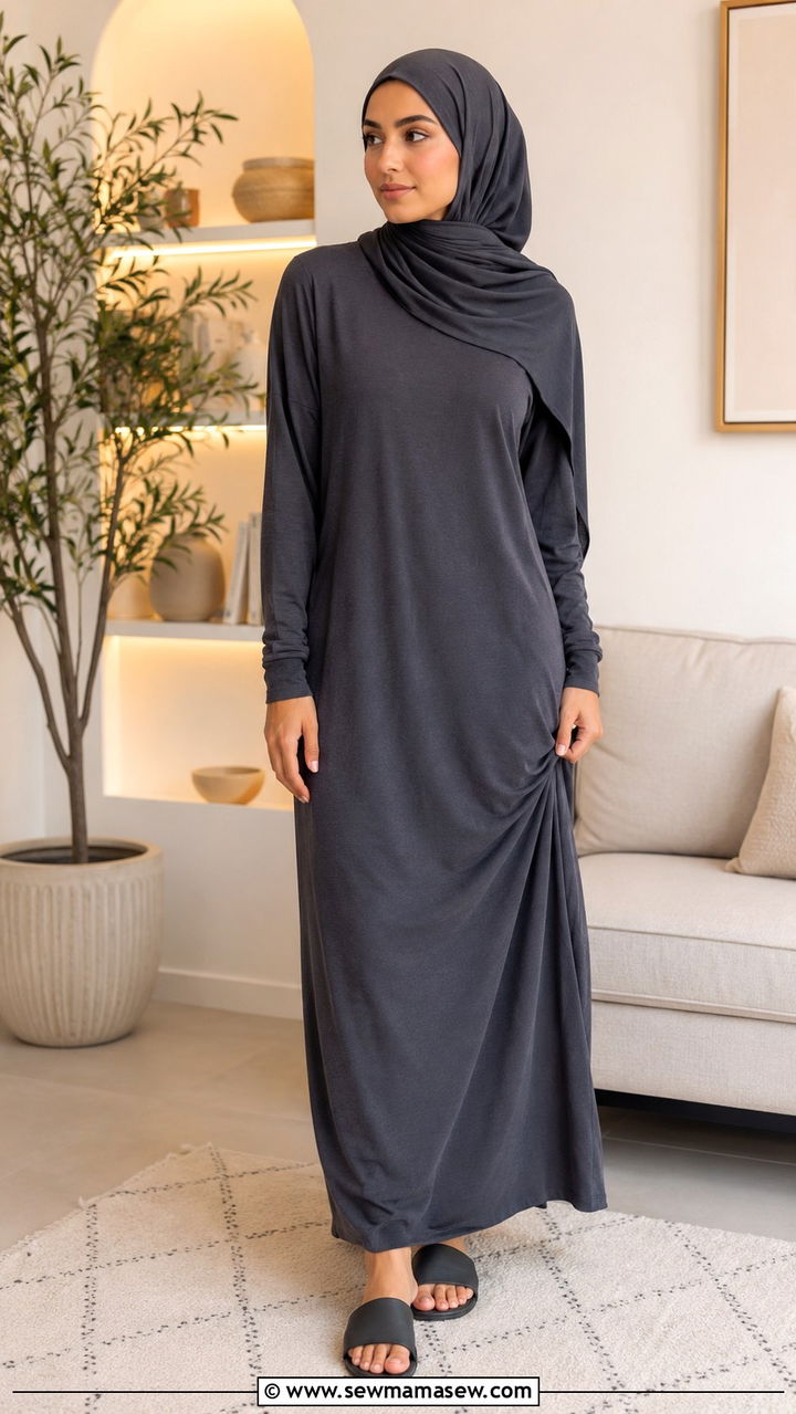 Jersey maxi dress with hijab - 30 Modest outfit ideas for Ramadan