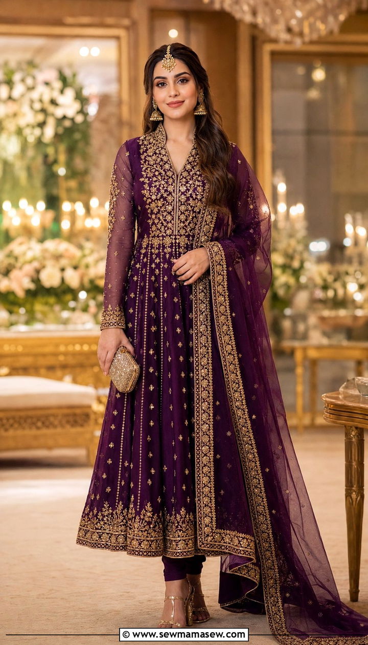 Jewel Tone Anarkali With Churidar - 25 Eid outfit ideas for women 2026