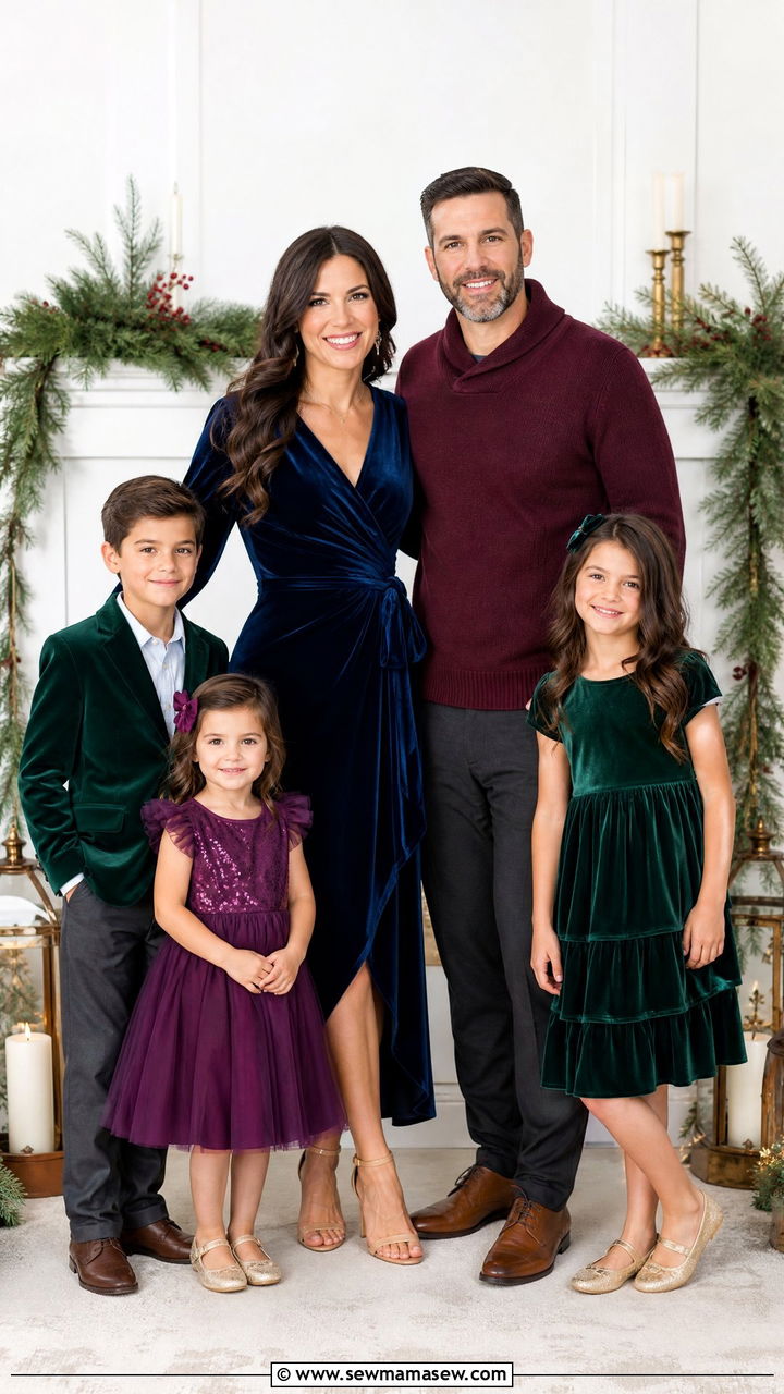 Jewel Tone Family Photo Outfits - 30 Elegant family photo outfit ideas
