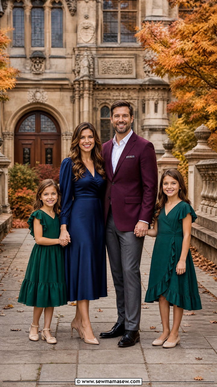 Jewel Tones For Formal Fall Family Portraits - 30 family photo outfits ideas