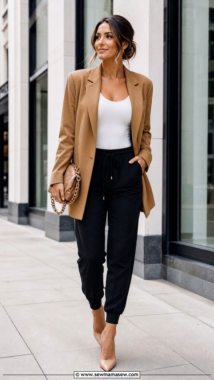 Joggers With Blazer And Heels - 25 How to style joggers