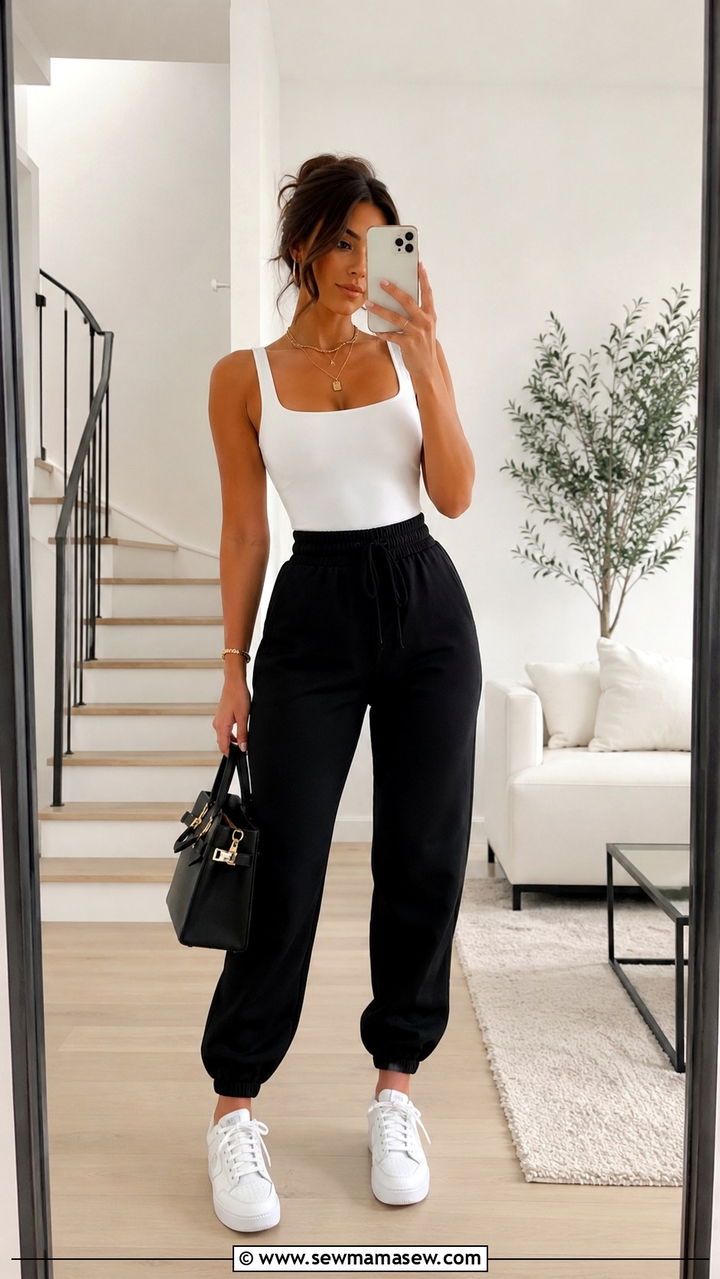 Joggers With Bodysuit Outfit - 30 chic joggers outfit ideas