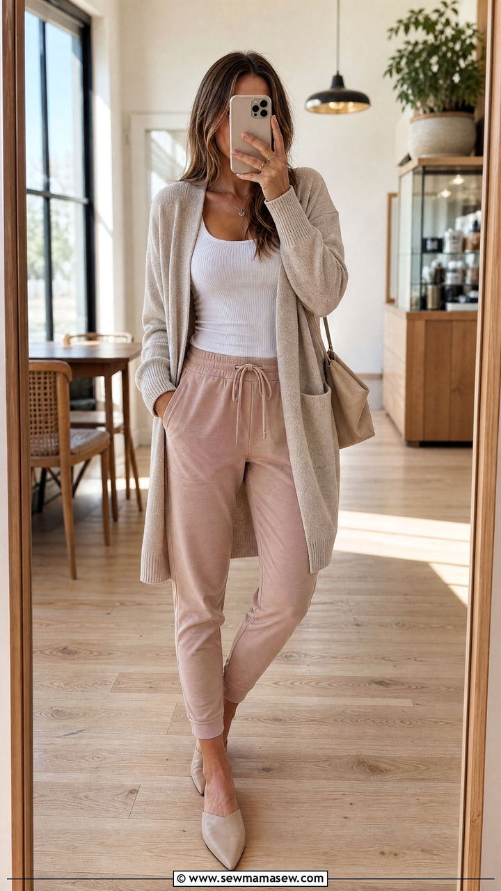 Joggers With Cardigan And Tank Top - 25 How to style joggers