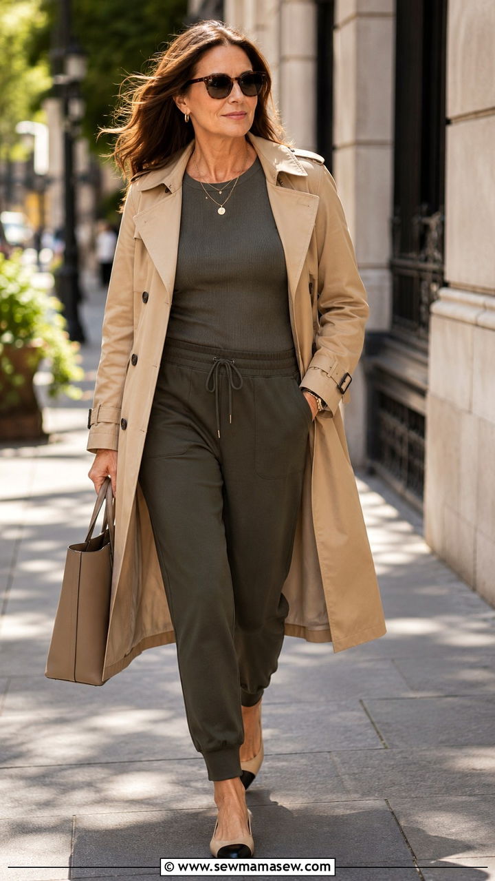 Joggers With Hoodie And Combat Boots - 30 joggers outfits for women over 40