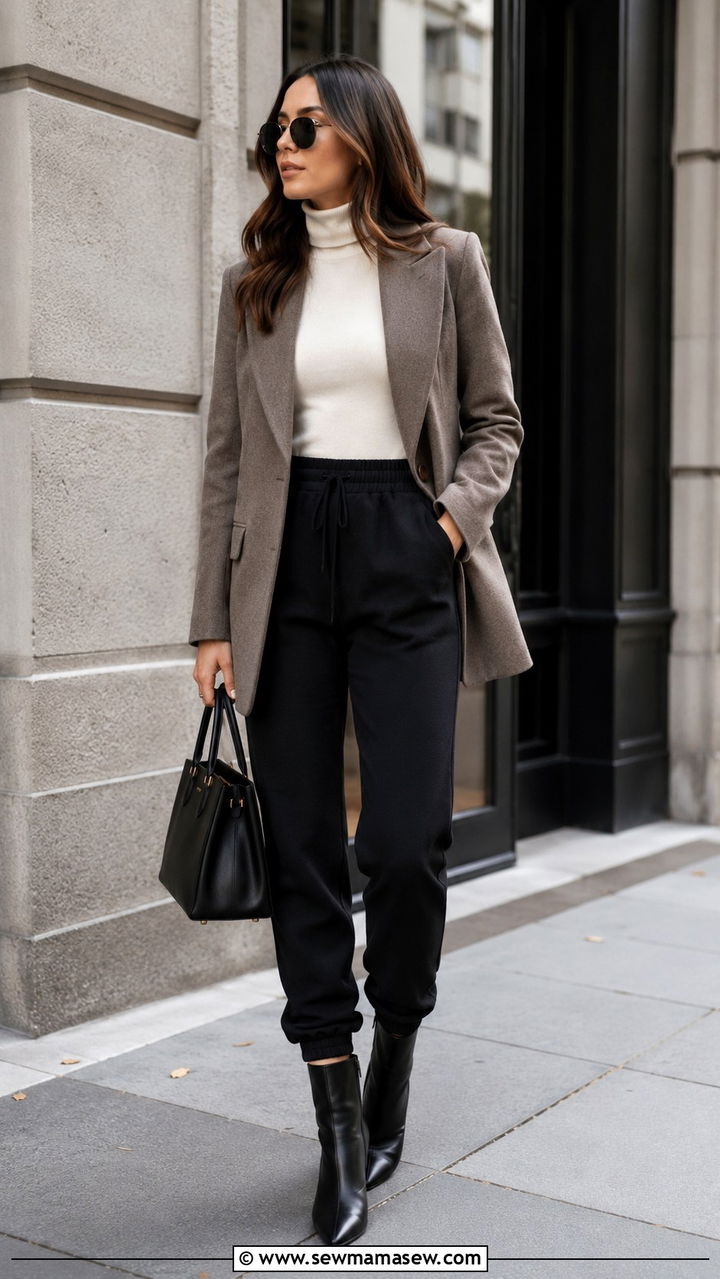 Joggers With Turtleneck Outfit - 30 chic joggers outfit ideas