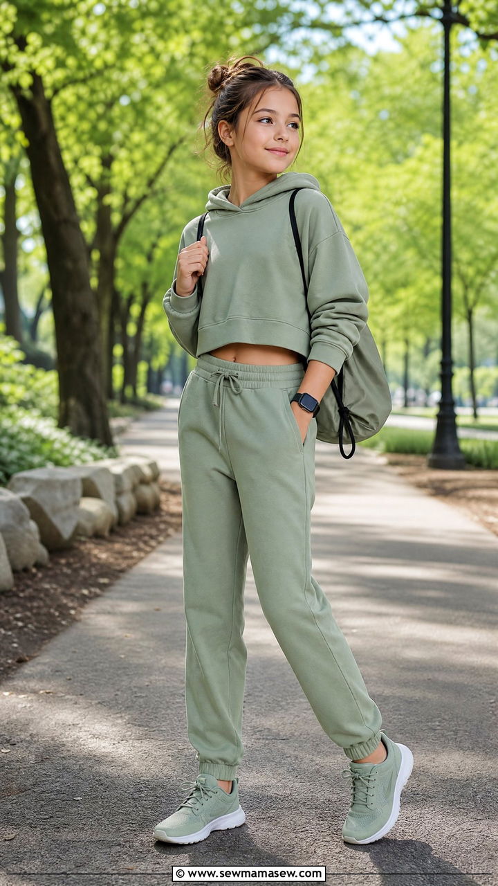 Joggers and Cropped Hoodie Outfit - 30 Outfit ideas for tweens