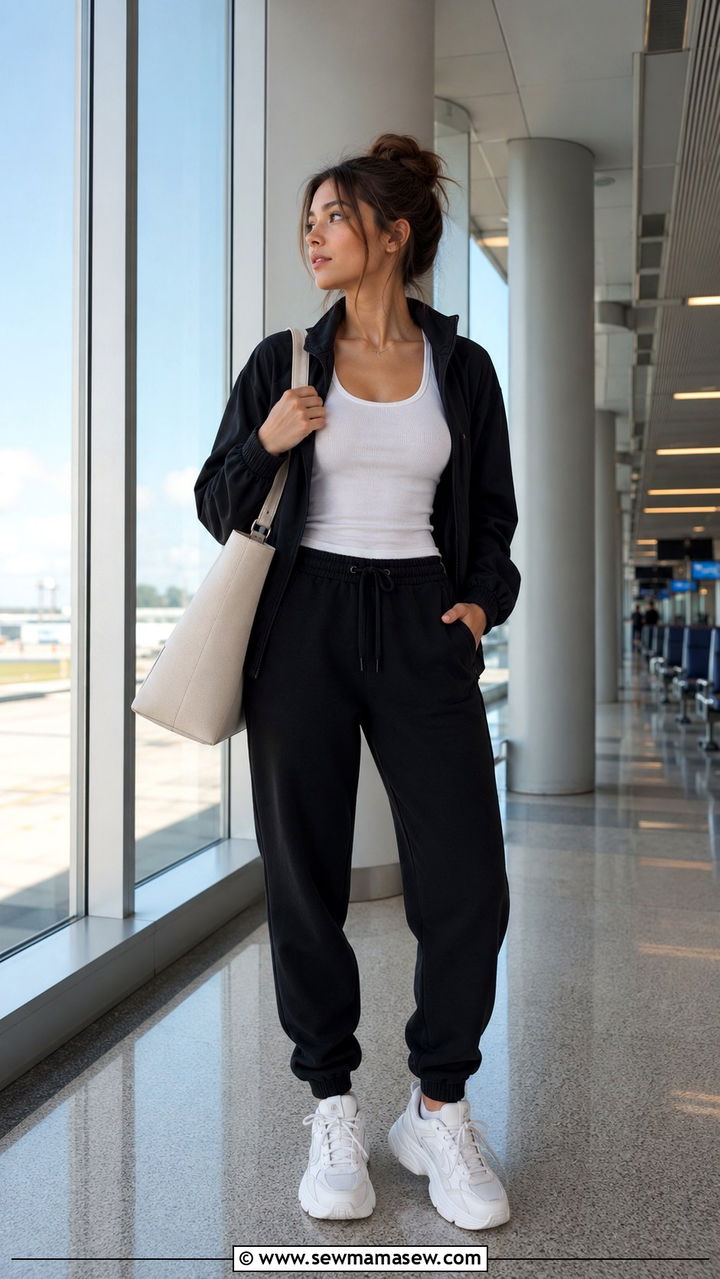 Joggers and Tank Top Airport Outfit - 25 Travel outfit ideas for teens