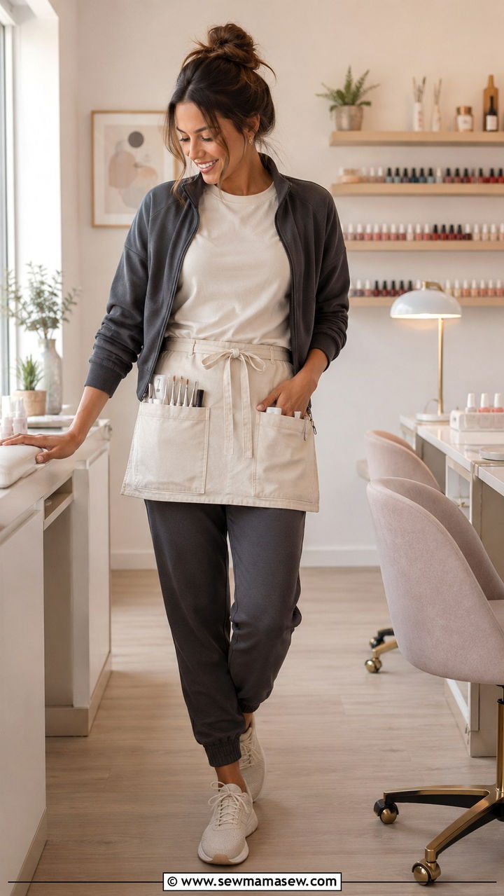 Joggers and Tee Nail Tech Look - 25 Nail tech outfit ideas