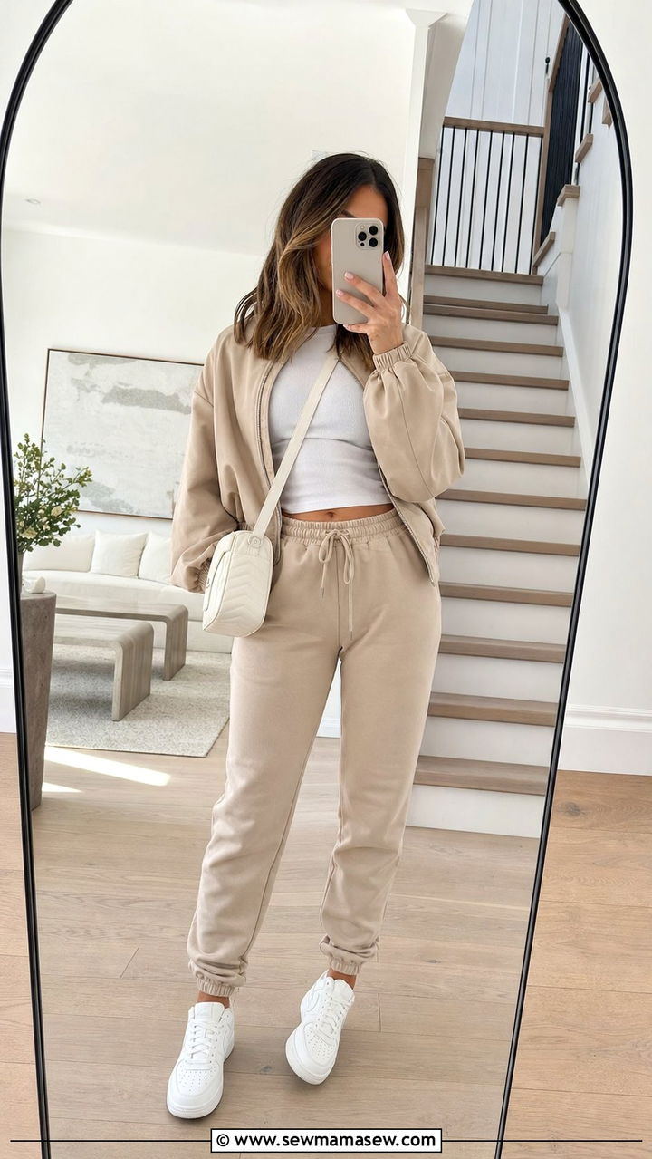 Joggers with bomber jacket spring outfit - 25 Spring outfits with bomber jacket