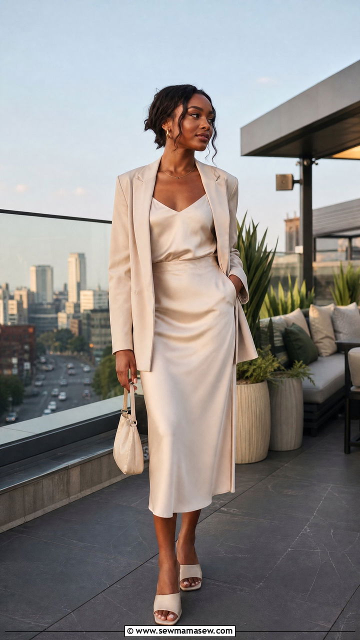 Johannesburg Brunch Outfit With Satin Midi Skirt And Camisole - 25 Johannesburg outfit ideas