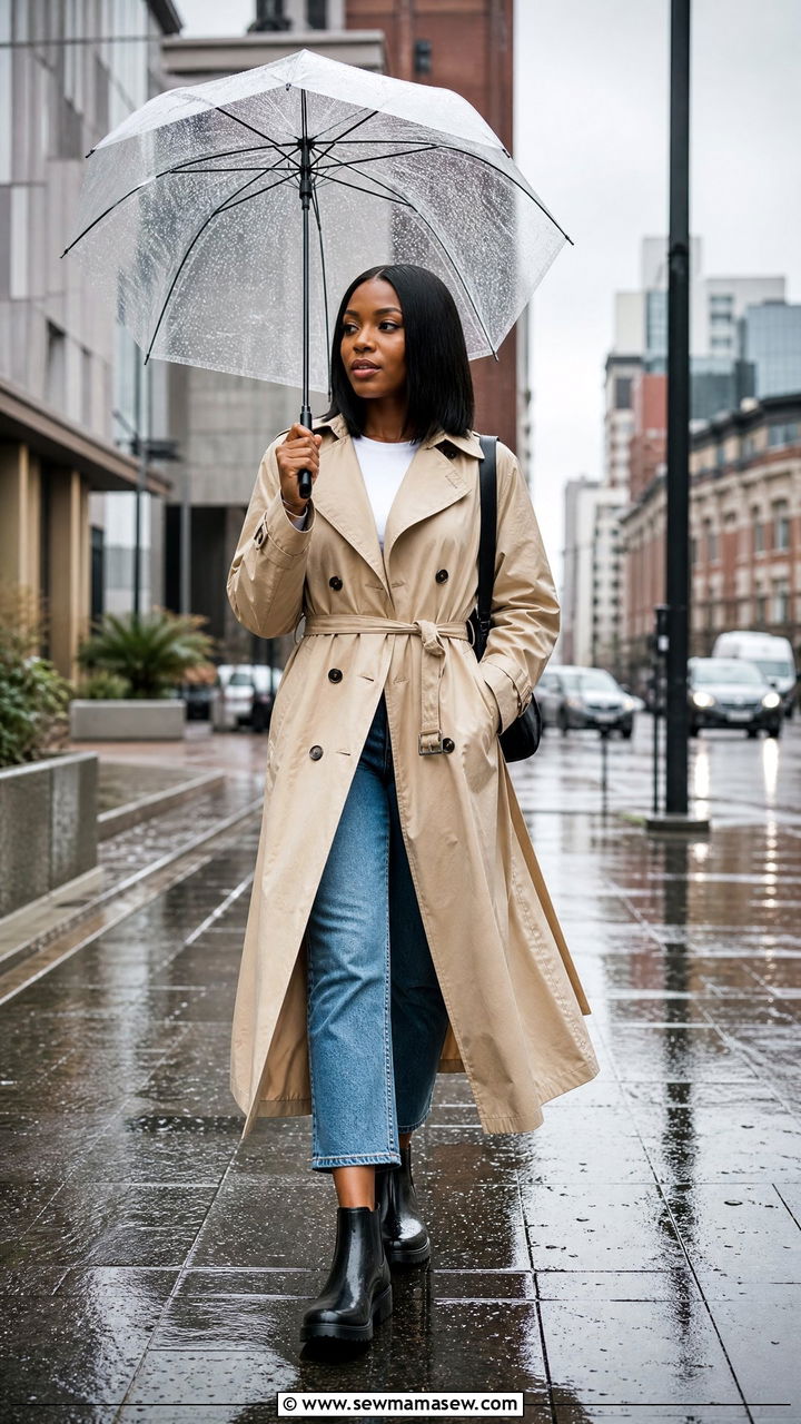 Johannesburg Rainy Day Trench Coat And Ankle Boots Outfit - 25 Johannesburg outfit ideas