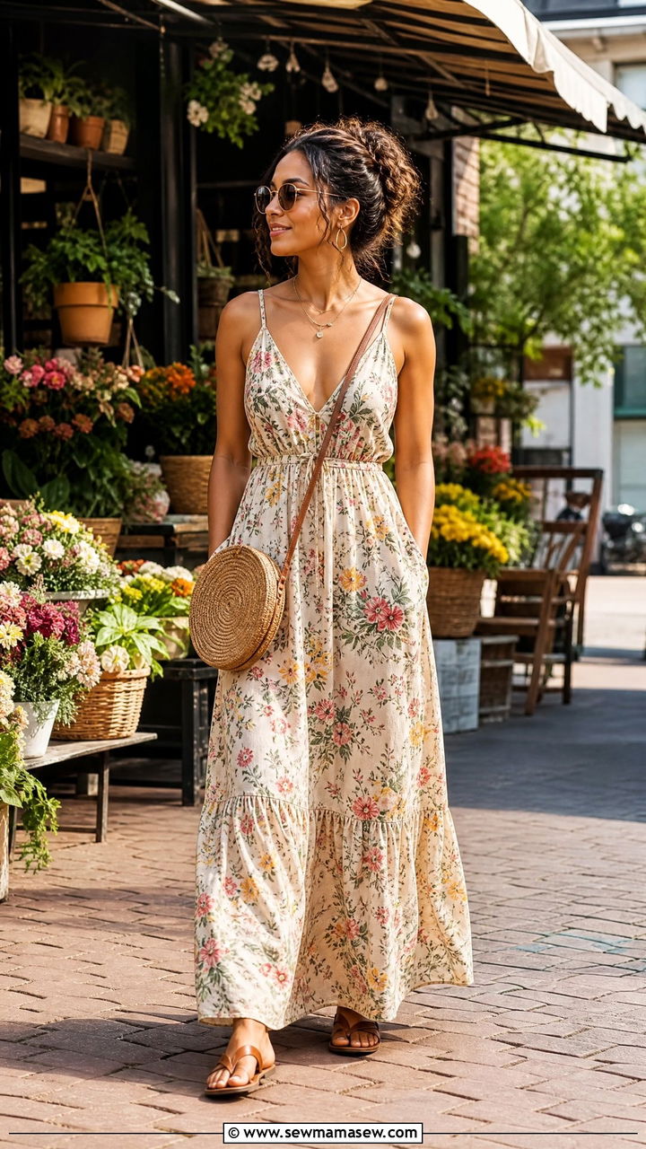 Johannesburg Summer Maxi Dress Outfit With Flat Sandals - 25 Johannesburg outfit ideas