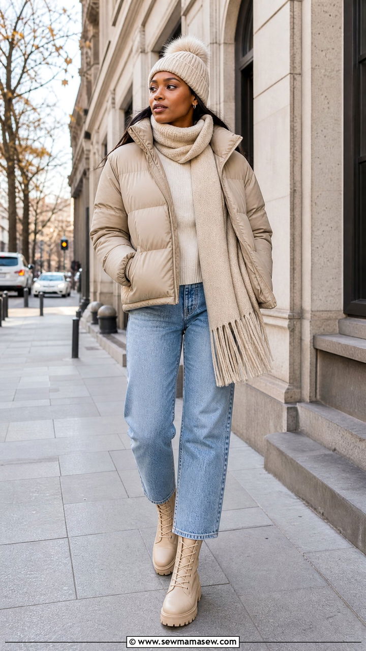 Johannesburg Winter Outfit With Puffer Jacket And Beanie - 25 Johannesburg outfit ideas