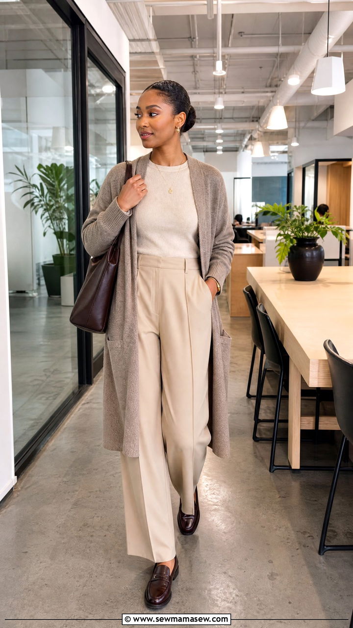Johannesburg Work Casual Outfit With Wide Leg Trousers And Loafers - 25 Johannesburg outfit ideas