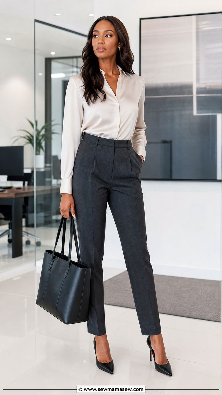Johannesburg Workwear Outfit With Tailored Trousers And Blouse - 25 Johannesburg outfit ideas