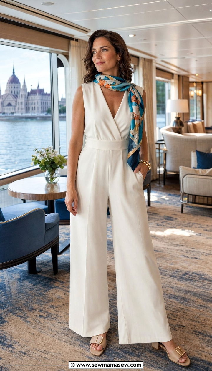 Jumpsuit With Low Heel Mules Danube River Cruise - 25 Danube cruise outfit ideas