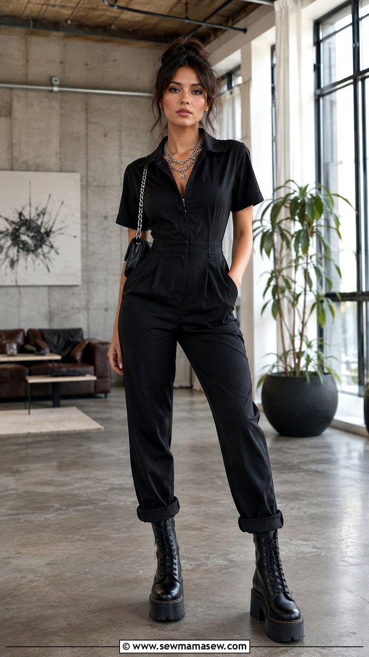 Jumpsuit With Platform Boots - 30 Outfit ideas for Gen Z women