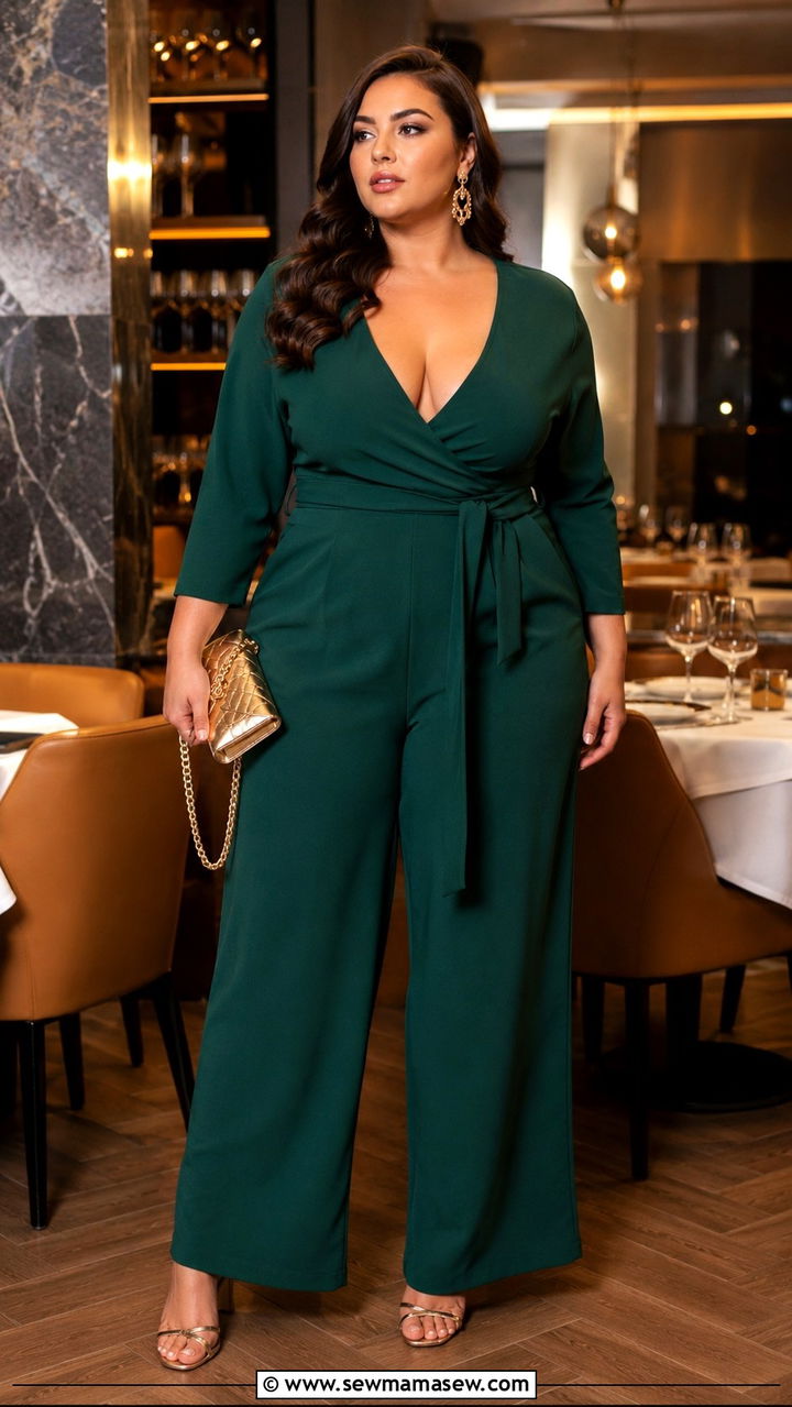 Jumpsuit With Strappy Heeled Sandals - 25 Plus size outfit ideas for 18-20